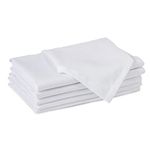 Encasa Cotton Cloth Napkins | Set of 6 | Size 43x43 cm | White Solid Color | Machine Washable