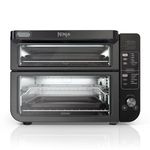 Ninja DCT402BK 13-in-1 Double Oven with FlexDoor, FlavorSeal & Smart Finish, Rapid Top Oven, Convection and Air Fry Bottom Oven, Bake, Roast, Toast, Air Fry, Pizza and More, Black