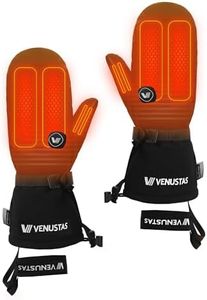 Venustas Heated Mittens for Men & Women, 14H Battery Heated Gloves with Smart Temperature Control, Waterproof Leather Ski Gloves for Winter Outdoor Work