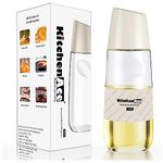 KITCHENACE,Modernise your living Oil Dispenser Auto Flip Glass Bottle for Kitchen, Cooking Oil Containers for Kitchen Accessories Items, Leak-Proof Spout & Precision Pour Cream White 700ml/0.7 Litre