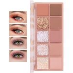 10 Colors Eyeshadow Palette Matte Nude Eye Makeup Palette Ultra-Blendable Long Lasting High Pigmented,Waterproof,Nudes Neutral Smooth Eye Shadow Palette for Women,Natural Charming Looking #03