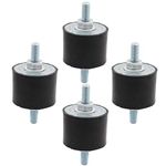 XtremeAmazing Rubber Double Stud Shock Absorber M8 Anti-Vibration Isolator Mounts for Air Compressors Mini Split Heat Water Pumps Diesel Engines Harvester Generator with Non-Slip Nuts Pack of 4