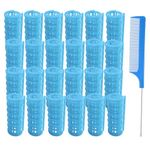 24PCS Plastic Hair Rollers Set 2.0cm/0.8in Heatless Hair Rollers Hair Curlers Snap on Rollers Self Grip Rollers Hairdressing Curlers Tools for DIY Hairdressing Hair Salon