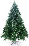 Ariv Green Pinecone Hinged Christmas Tree 6FT 1.8M Lush 1010 Tips Bushy Metal Stand Frame Hinged Branches Automatic Easy Assemble Chistmas Family Home Party Mall Store Decoration Ornaments