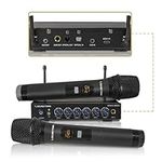 Sound Town 100 Channels Wireless Microphone Karaoke Mixer System with 2 Metal Handheld Microphones, Optical (Toslink), AUX, for Smart TV, Home Theater, Sound Bar (SWM16-2MEGA)