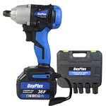 Cordless Impact Wrench with 6.0Ah Li-ion Battery 18V Cordless Electric Driver 1/2" Front LED Light Powerful Wheel Wrench Gun Strong Torque 420Nm 3200RPM, Charger & Power Tool Bag Included