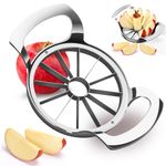 AUBENR 4.72 Inch Extra Large Apple Slicer with 12 Blades - Professional Heavy Duty Apple Cutter -304 Stainless Steel Apple Corer Tool - Sharp Apple Slicer and Corer - Easy to Use - Dishwasher Safe