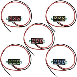 EMSea 5PCS Mini Digital Voltmeter with LED Display 2.5V - 30V Voltage Meter Voltage Measurement Module Voltage Tester Detector for Automobile Batteries