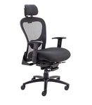 Office Hippo Desk Chair, Ergonomic Heavy Duty Office Chair, Fully Adjustable For Extra Comfort With Lumbar Support, Computer Chair For 24 Hour Use, 152kg User Weight, Black