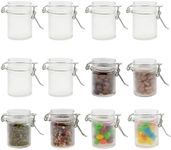 Cornucopia 1.6-Ounce Herb Storage Mini Herb Jars w/Clamp Style Rubber Gasket Seal (12-Pack); 50ml Airtight Odor-Proof Vials w/Hermes Clamp Top Hinge