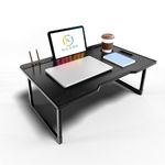 NILKAR Study Table Bed Table Premium Laptop Table/Foldable and Portable Wooden/Writing Desk for Office/Home/School (CTD-BLACK)
