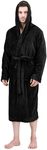 NY Threads Mens Hooded Fleece Robe 