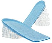 Dr.Foot Adjustable 5-Layer Height Increase Insoles, Silicone Heel Cushion Inserts for Men and Women, Gel Heel Lift Inserts for Leg Length Discrepancy, Blue, 1 Count (Pack of 1)