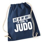 Hippowarehouse Out of My Way I'm Going to Judo Drawstring Cotton School Gym Kid Bag Sack 37cm x 46cm, 12 litres