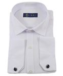 Boys Slim Fit Long Sleeve Dress Shirt in Premium Cotton Blend with Classic Collar & Cufflinks - Formal White Shirt for Special Occasions Size 9-10 Years