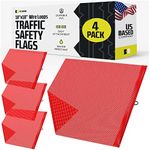 DC Cargo Mesh Safety Oversize Flag W/Wire Mount - DOT Compliant - Mark Your Wide Load Safely and Visibly - Red flag For Truck Loads Oversize Load Marking and High Visibility - 18" x 18" Pack of 4