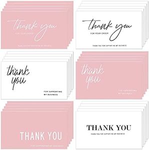 120 Pieces Thank You for Your Order Cards Customer Appreciation Note Cards Thank You for Supporting My Business Card for Small Business Owners Stores Online Retailers 3.5 x 2 Inch (Pink, White)