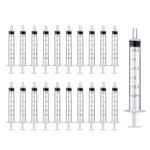 20 Pack 3ml Syringe Sterile Individual Wrap, Plastic Syringes without Needle for Science Labs, Colostrum Collector, Glue Applicator, Feeding Pets, Measuring Liquids (20x3ml)