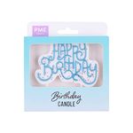 PME Happy Birthday Candle - Blue Sparkly