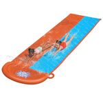 Bestway H20GO Double Lane Slip and Slide Inflatable Water Slide for Kids and Adults, Summer Garden Outdoor Toy with Built-in Sprinklers, Multiple Sizes, Black, Lt Orang L