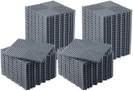 Interlocking Floor Tiles 100 Pack 12"X12" Waterproof Modular Cushion Mats, Non-Slip Drainage Tiles for Garage Floor, Gym, Pool Deck, Patio & Outdoor Shower,Grey