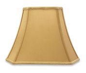 Royal Designs Rectangle Bell w Cut Corners Designer Lampshade - Antique Gold - (6.25 x 8) x (11 x 16) x 12