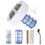 Pool Ionizer Practical Water Purifier Outdoor Solar Pool Ionizer with Light, Brush and Test Paper Reduce Chlorine up to 35, 000Gal Prevent Cloudy Water Purifier, Solar