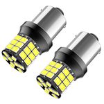 Serundo Auto 1156 Led Bulb, 12V 24V Super Bright 1141 1003 BA15S LED Bulbs Used for Back Up Reverse Lights, Tail Lights, RV lights,Lawn Mower etc. Pack of 2pcs White