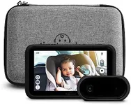 Tiny Traveler Baby Monitor Portable Baby Car Camera with Add-On Camera & Travel Kit, Night Vision HD 720p 5" Touchscreen, Battery Powered, Split-Screen, Travel Pouch Included - Black