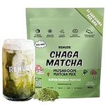 Renude Chaga Matcha - Ceremonial Grade Matcha Superfood Drink Mix with Adaptogens - Mushroom Matcha - Keto, Vegan, and Sugar Free - Natural Energy & Immune Support – (30 Servings)
