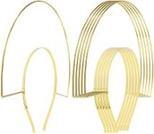 Lawie Gold Metal Queen Goddess Angel Halo Crown Headband Hairbands Tiara Hair Hoops DIY Craft Bands Headpieces Party Cosplay Costume Hair Accessories (6 Pack of 3 Layer)