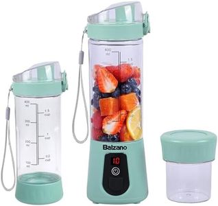 Balzano Portable Blender, Blender for Smoothie and Juices, Crush Ice, Baby Food Blender, Smoothie Blender, Wireless Travel Blender, Juicer Blender, Green
