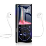 96GB MP3 Player with Bluetooth 5.0: Portable Lossless Sound Music Player with HD Speaker,2.4" Screen Voice Recorder,FM Radio,Touch Buttons,Support up to 64GB for Sport, Earphones Included