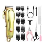 CkeyiN Dog Grooming Clippers for Thick Heavy Coats, 7000RPM Rechargeable Cordless Dog Clipper Kit with Combs/Ceramic Blade/LED Power Display, Low Noise/High Power Pet Shaver for Dogs Cats and Animals