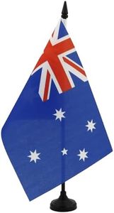 Australia Table Flag 5'' x 8'' - Australian Desk Flag 21 x 14 cm - Black plastic stick and base - AZ FLAG