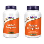 NOW Super Enzyme Capsules, 180 Count & Foods Super Enzymes 90cap