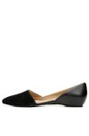 Naturalizer Womens Samantha Comfortable Pointed Toe D'Orsay Slip On Ballet Flat, Black Leather and Suede, 7.5 Wide