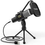 TONOR USB Microphone, Cardioid Condenser Computer PC Mic with Tripod Stand, Pop Filter, Shock Mount for Gaming, Streaming, Podcasting, YouTube, Twitch, Discord, Compatible with Laptop Desktop, TC30