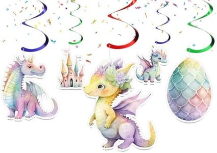 10 Pcs Enchanted Dragon Streamers - Magical Party Decorations for Girls' Baby Shower or Birthday, Fantasy-Themed Celebration Accents