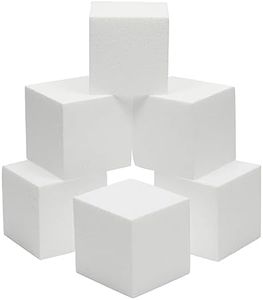 Juvale 6 Pack Foam Cube Squares for Crafts - Polystyrene Blocks for DIY, Floral Arrangements, Arts Supplies (4 x 4 x 4 in, White)