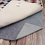 PoBoo Non-Slip Rug Pad, 5'x7'-1/8" Thick Felt + Rubber Grid Carpet Underlay, Dual Surface Mat Gripper Adding Cushioning and Prolonging The Life of Rugs and Floors