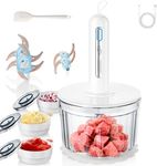 TTFTTF Glass Food Processor with 4 Blades & 4 Bowls (8 Cup + 3x0.5 Cup), Small Food Processor& Meat Grinder - Compact Design for Meal Prep, Baby Food, Sauces - Dishwasher Safe