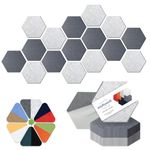 Mollywell High Density Acoustic Panel - Self Adhesive Hexagonal Sound Proof Foam Wall Panels - 14"X12"X0.4" Sound Dampening Sticker - Eco Friendly Soundproof Wallpaper,16 Pack Moon and Sliver Gray