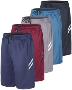 5 Pack Boys Shorts Baseball Kids Athletic Basketball Soccer Girls Summer Running Activewear Lacrosse Teen Mesh Ropa Niño Track, 8-10