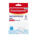 Elastoplast Waterproof XXL Med+ Dressings (5 Pieces), Pack of First Aid Plasters, Large Plasters for Post-Operative Wounds, Waterproof Sterile Dressings for Wounds, 0% Latex, Clear