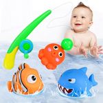 CozyBomB™ Baby Bath Toy Set | Magnetic Fishing Toy Water Table Bathtub Kiddie Party Toy with Fishing Pole Rod, Mold-Free Soft Plastic Rubber Floating Fish, Toddler Bath Game Gifts Age 3 4 5 6 Year Old