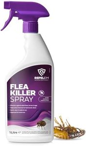REPELEM Flea Spray for The Home - Professional Strength, Household Flea Spray, Flea Killer for Home, Kills Fleas, Larvae & Eggs, Eradicates & Prevents Reinfestation, Large 1L Flea Killer Spray