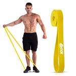 FitBox Sports Natural Rubber Resistance and Pull Up Band (15Kg to 25Kg- Yellow) Cross Training Exercise Band for Home Gym Fitness | Loop Band | Stretching Band | for Men & Women