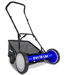 DVI Manual Push Lawn Mower with 40L Premium Grass Catcher | 18-Inch Reel Push Grass Cutter Machine with 9-Position Height Adjustment with 5 Steel Resharpable Blades for Home, Garden and Yard.