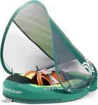 2025 New Mambobaby Baby Float with Removable UPF 50+ Sun Protection Canopy, Waterproof & Skin-Friendly Infant Swim Float for Ages 3-24 Months, Non-Inflatable Pool Float with Tail, Avocado Green
